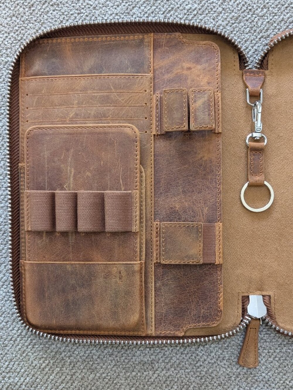 Galen Leather Zip A5 Journal Cover - Brown - Picture 2 of 5